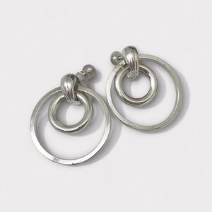 Vintage Coro Signed Circle Earrings, Screw back Dangly Earrings.